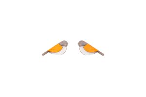 Drewniane kolczyki Orange Cutebird Earrings