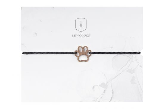 Bransoletka sznurkowa Paw Wooden Bracelet