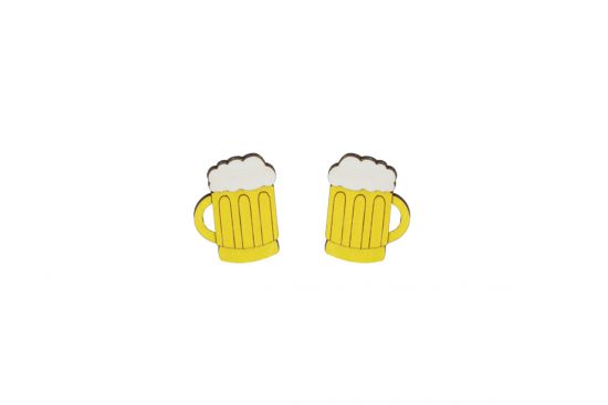 Drewniane kolczyki Beer Earrings