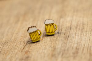 Drewniane kolczyki Beer Earrings