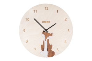 Drewniany zegar Fox Clock