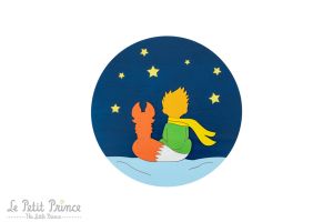 Prince and Fox Wooden Image