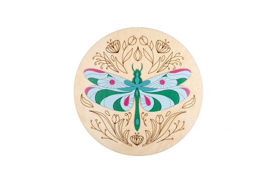 Drewniana dekoracja  Dragonfly Wooden Image 