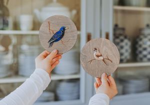 Drewniana dekoracja Szpak Wooden Image