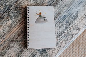 Drewniany notatnik  Mały Książę i róża A5