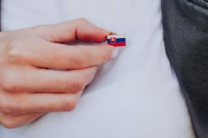 Drewniana flaga Słowacja