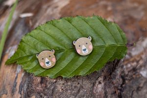 Drewniane kolczyki Cute Bear