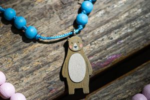 Naszyjnik sznurkowy z wisiorkiem Cute Bear