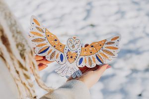 Drewniane puzzle Scandi Sowa