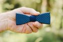 Drewniana muszka Navy Speckle