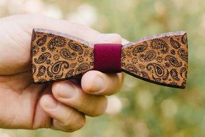 Drewniana muszka Paisley Deep