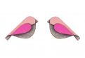 Drewniane kolczyki Pink Bird Earrings