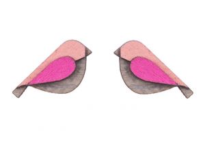Drewniane kolczyki Pink Bird Earrings