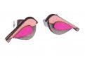 Drewniane kolczyki Pink Bird Earrings