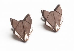 Drewniane kolczyki Wolf Earrings
