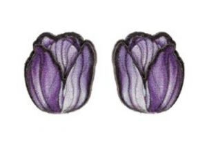 Drewniane kolczyki Tulipan