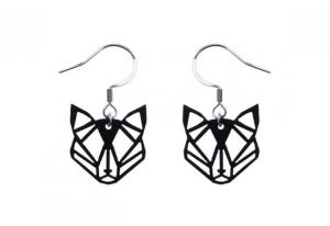 Drewniane kolczyki Black Foxy Earrings