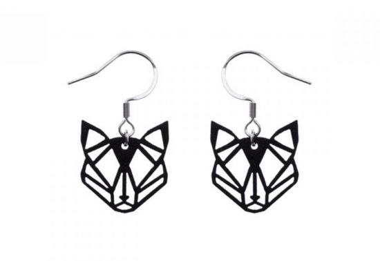 Drewniane kolczyki Black Foxy Earrings
