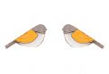 Drewniane kolczyki Orange Cutebird Earrings