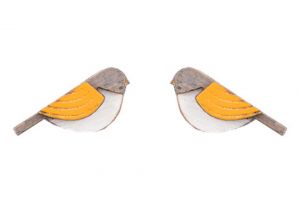 Drewniane kolczyki Orange Cutebird Earrings