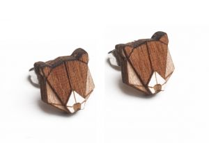 Drewniane kolczyki Bear Earrings