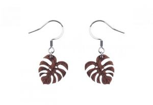 Drewniane kolczyki Monstera Earrings