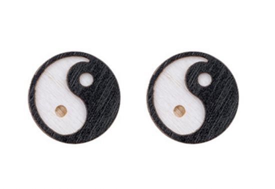 Drewniane kolczyki JinJang Earrings