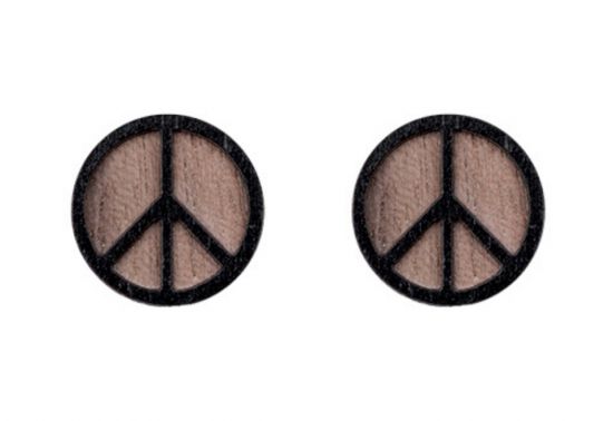 Drewniane kolczyki  Peace Earrings