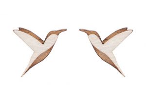 Drewniane kolczyki Natural Hummingbird Earrings