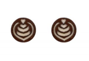 Drewniane kolczyki Latté Art Earrings