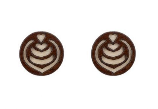 Drewniane kolczyki Latté Art Earrings