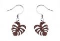 Drewniane kolczyki Monstera Earrings