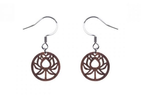 Drewniane kolczyki Lotos Earrings