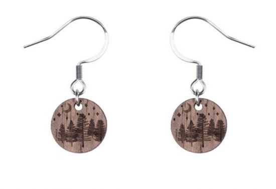 Drewniane kolczyki Wood Dangle Earrings