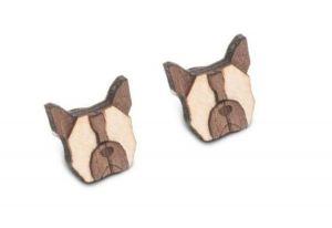 Drewniane kolczyki French Bulldog Earrings