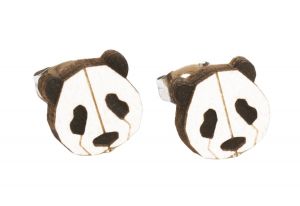 Drewniane kolczyki Panda Earrings