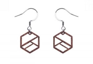 Drewniane kolczyki Hexaline Earrings