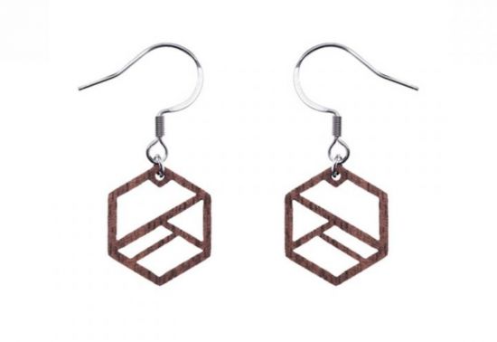 Drewniane kolczyki Hexaline Earrings