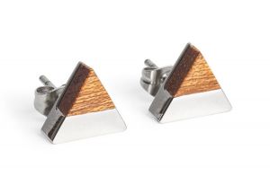 Metalowe kolczyki Red Earrings Triangle