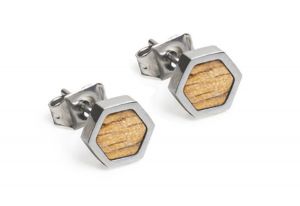 Metalowe kolczyki Lini Earrings Hexagon
