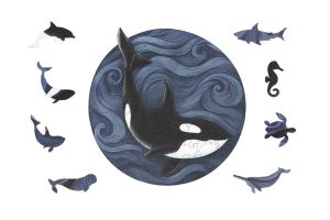 Drewniane puzzle – Orka