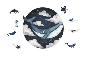 Drewniane puzzle – Wieloryb