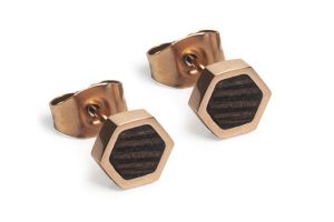 Metalowe kolczyki Rose Earrings Hexagon