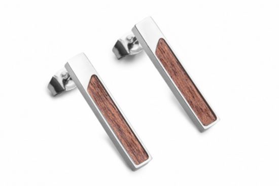 Metalowe kolczyki Red Earrings Rectangle