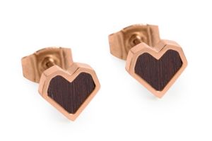 Metalowe kolczyki Rose Earrings Heart
