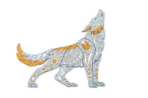 Drewniane puzzle Scandi Wilk