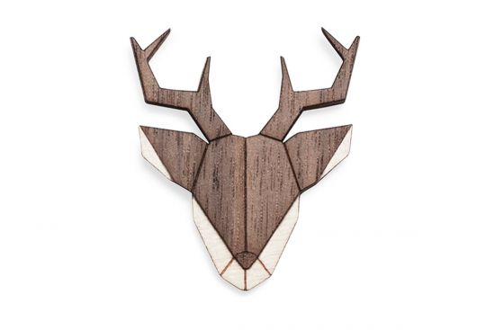 Drewniana broszka Deer Brooch