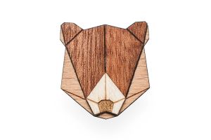 Drewniana broszka Bear Brooch