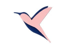 Drewniana broszka Pink Hummingbird Brooch