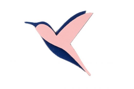 Drewniana broszka Pink Hummingbird Brooch